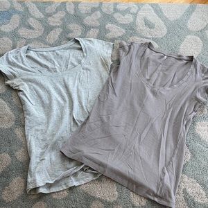 2 simple plain, light, casual gray tees